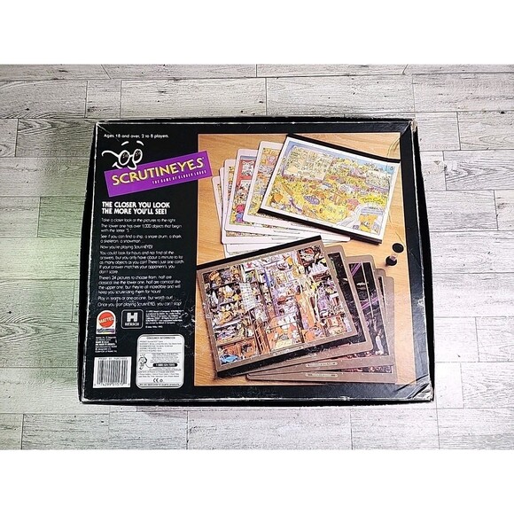 Vintage Scrutineyes Hersch Mattel 1992 Closer Looks Pictures Search Board Game - Picture 7 of 7